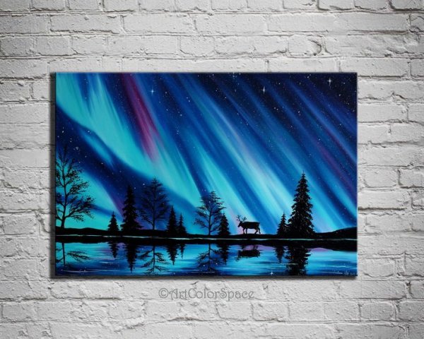 Северное сияние акрилом