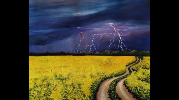 Молния рисунок пейзаж