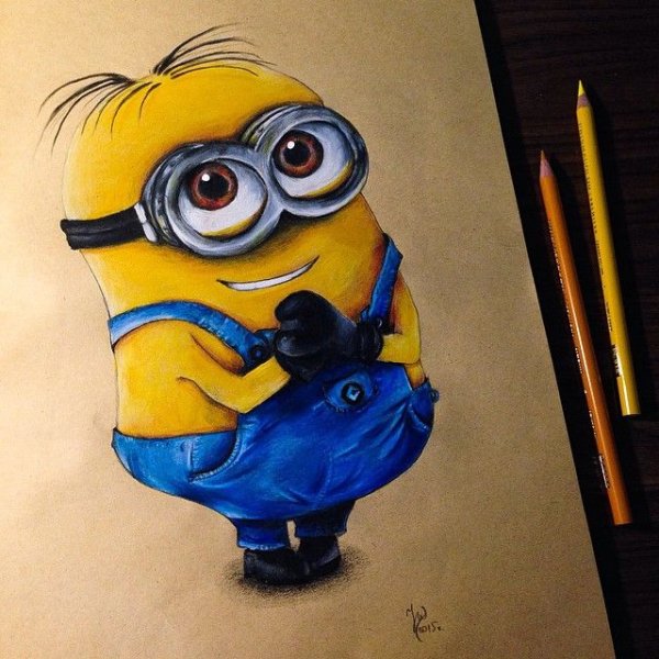 Миньон рисунок красками