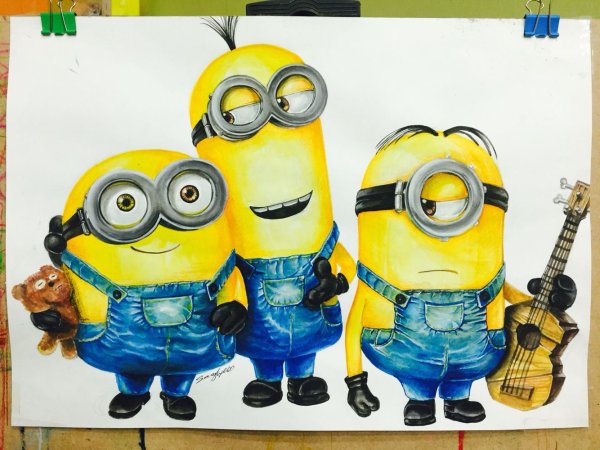 Миньоны гуашью