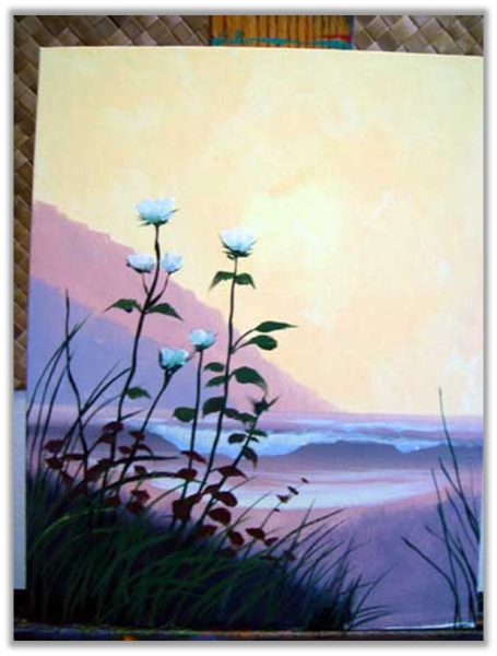 Рисунки на холсте гуашью