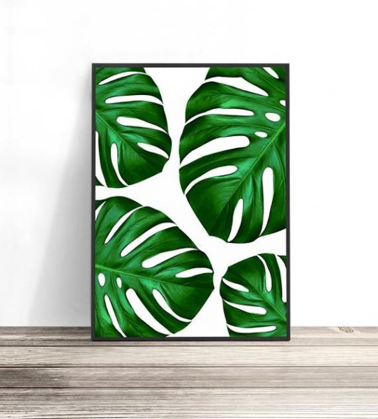 Роспись листья монстеры