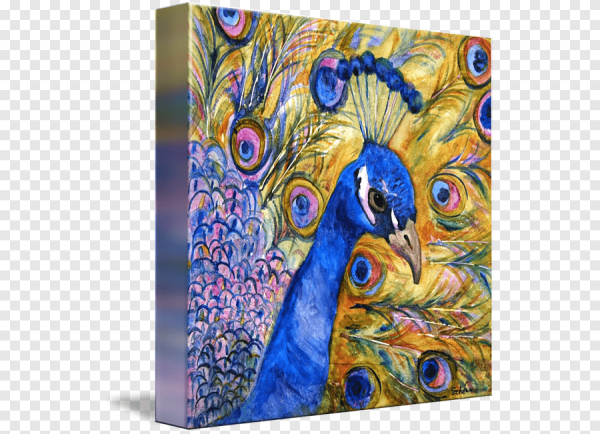 Павлин акриловыми красками