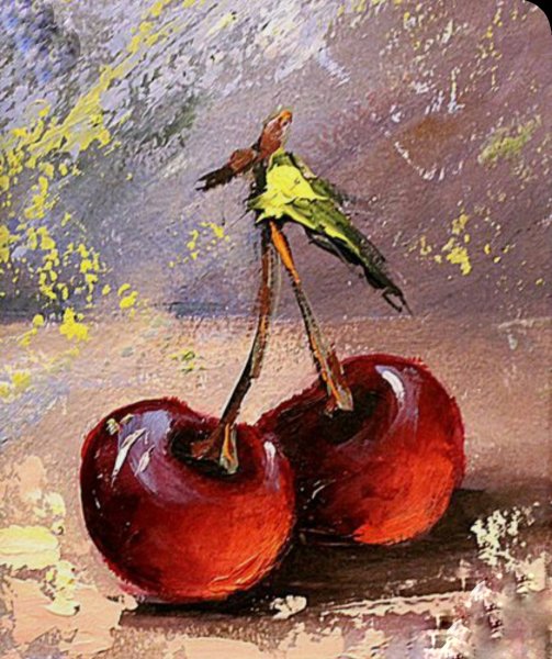 Вишня акрилом