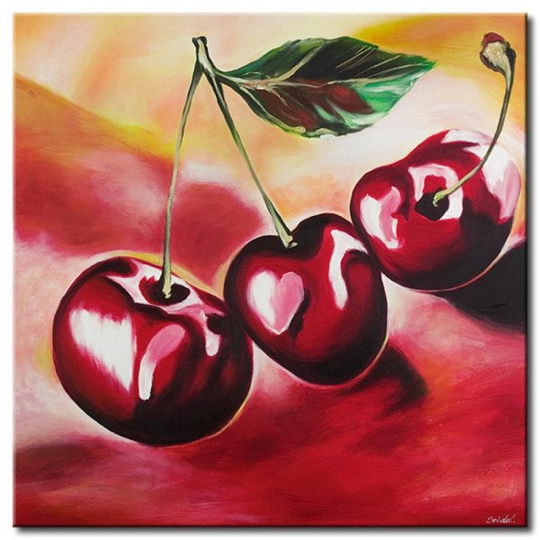 Вишня гуашью