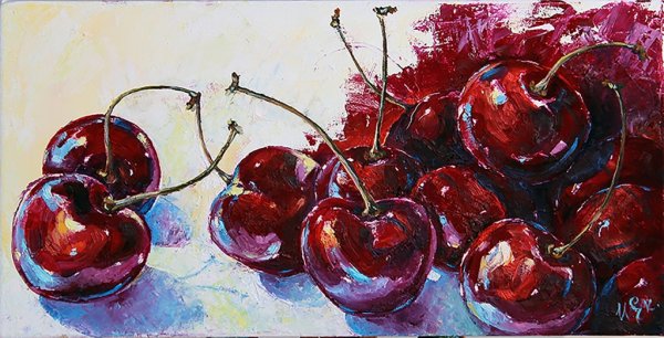 Вишня акрилом