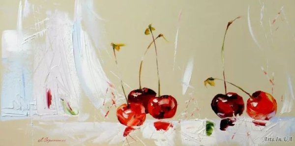 Вишня живопись маслом