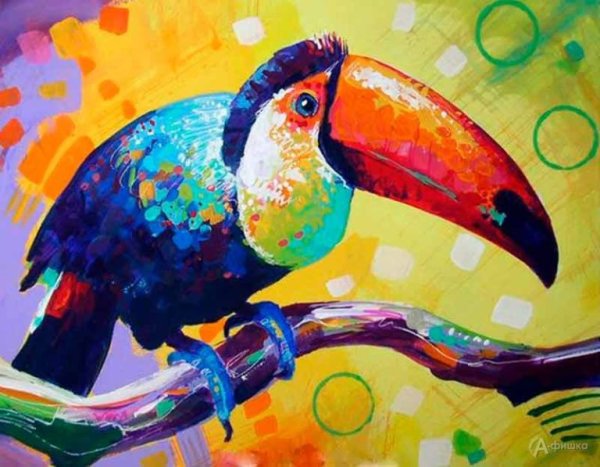 Птицы гуашью
