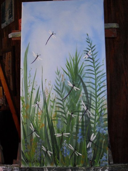 Трава акрилом на холсте