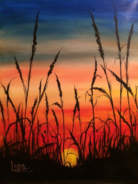 Закат рисовать