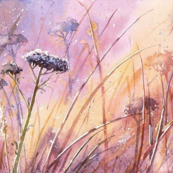 Травинки акварелью