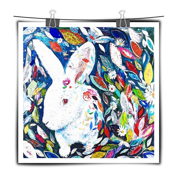 Кролик акриловая живопись