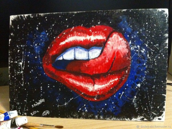 Живопись губы акрилом