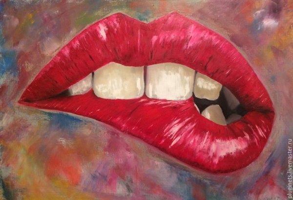 Губы картина маслом