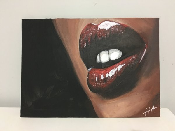 Губы акриловыми красками