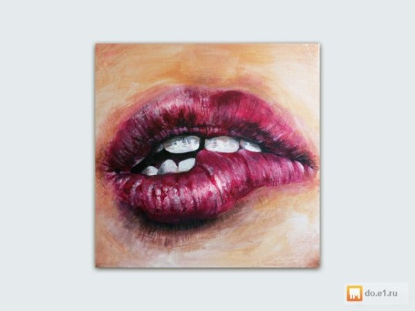 Картина губы акрил