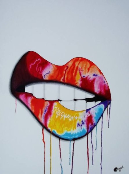 Картина в стиле поп-арт губы