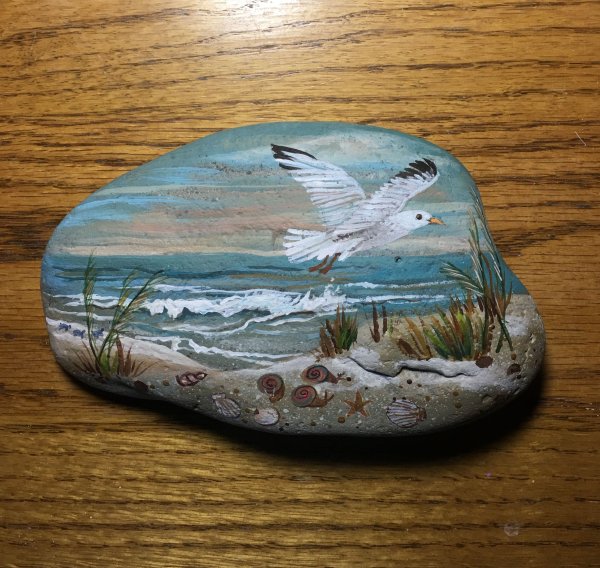 Камни роспись акрилом