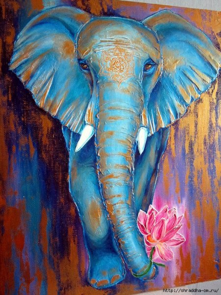 Слон маслом на холсте