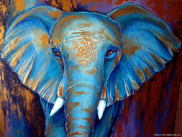 Слон пастелью