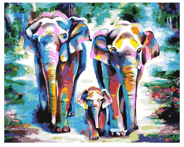 Слоны в живописи маслом