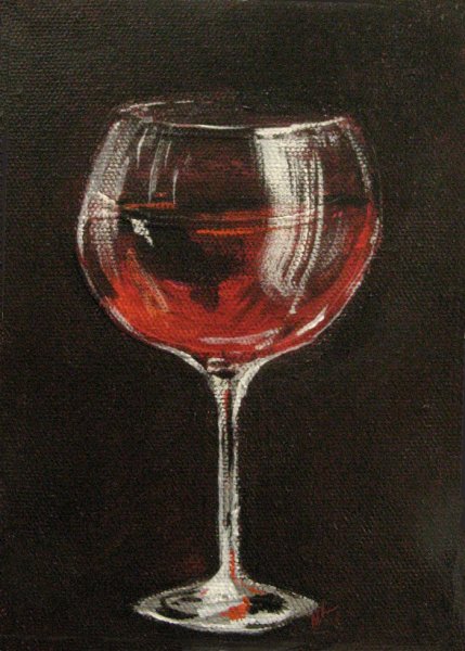 Акварель с фужерами