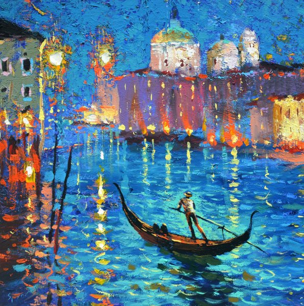 Лодки мастихином картины