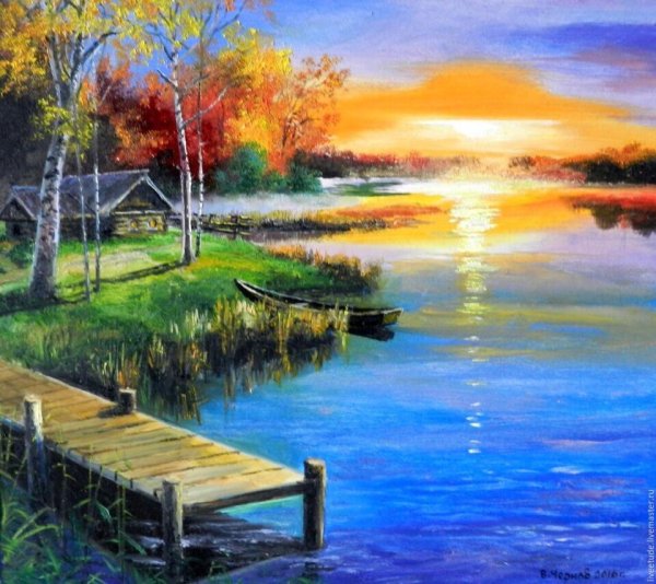 Пейзаж акрилом на холсте