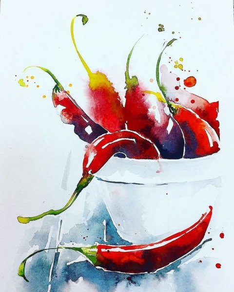 Натюрморт на кухню акварелью