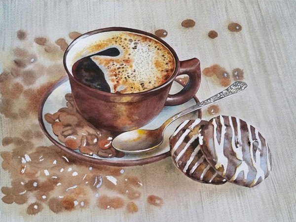 Алмазная живопись картина coffe