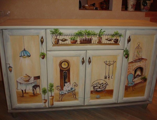 Декупаж старого кухонного гарнитура