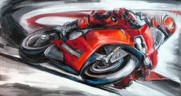 Мотоцикл акварель