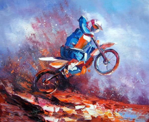 Ретро мотоцикл акварель