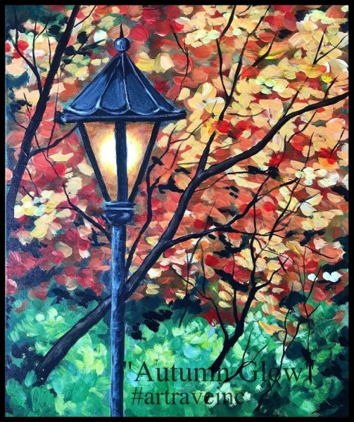 Живопись акрилом фонарь