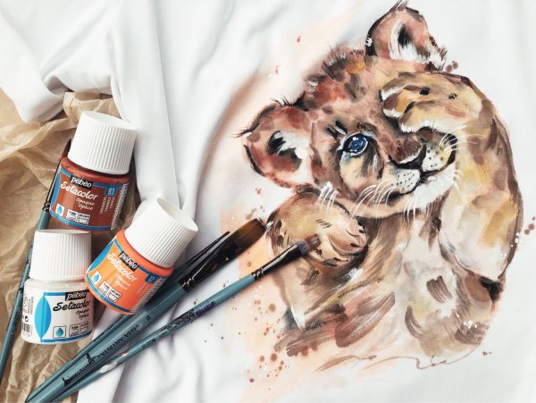 Львенок рисунок красками