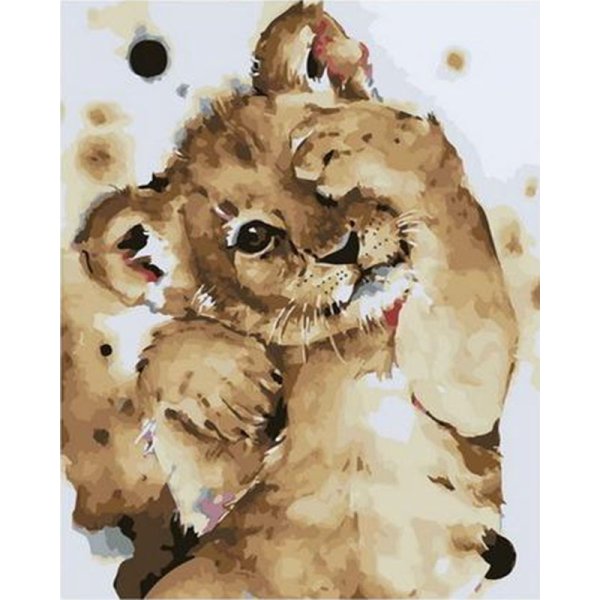 Львенок акварель