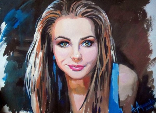 Рисование портрета красками