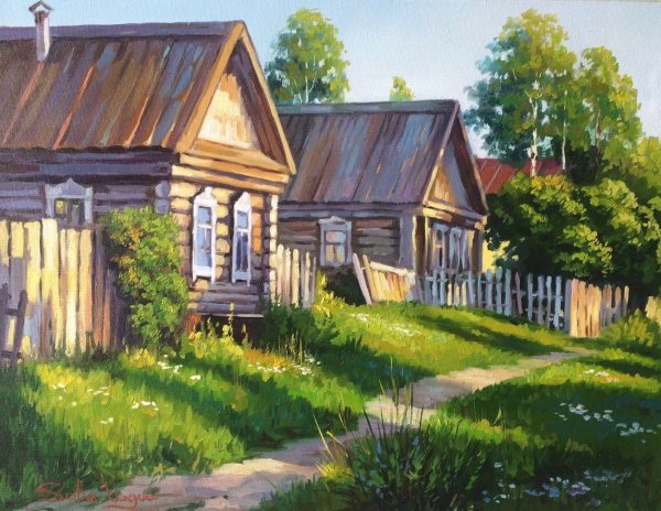 Таранов Вячеслав «деревенский пейзаж» сельский пейзаж
