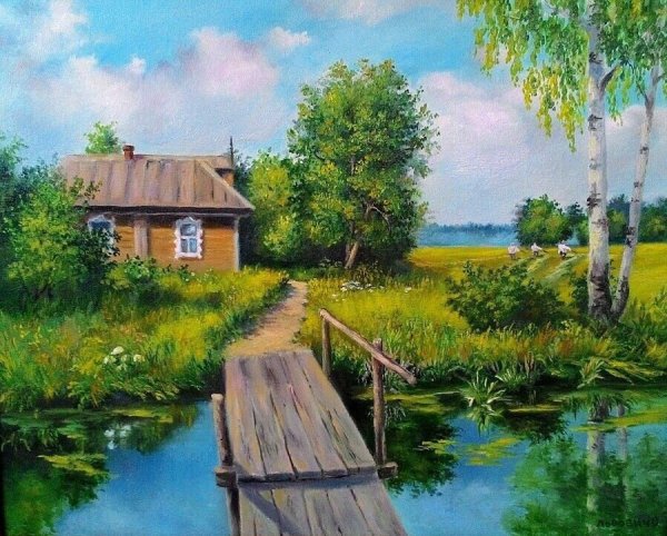 Деревенский пейзаж Игоря Лобовича