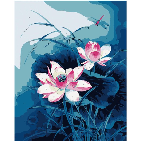 Цветы акриловыми красками на холсте