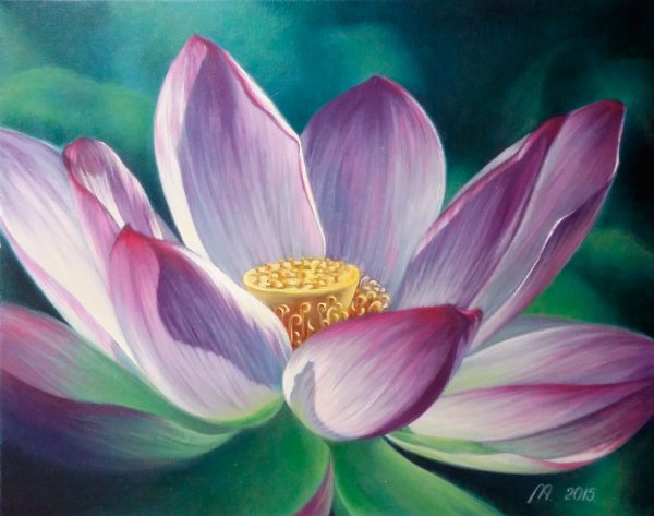 Лотос картина акрилом