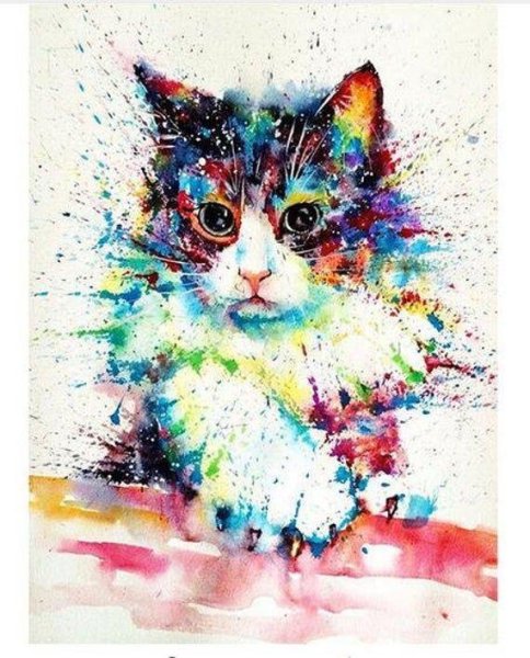 Акварельные цветные коты