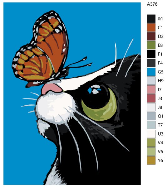 Котик акрилом на холсте