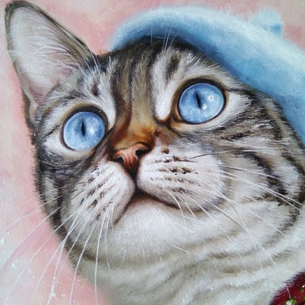 Кот картина маслом