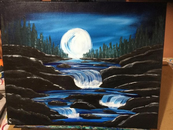 Рисуем акрилом на холсте фантастика