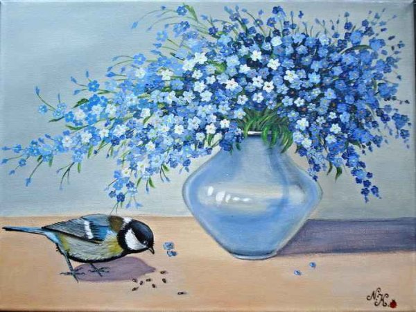 Незабудки гуашью