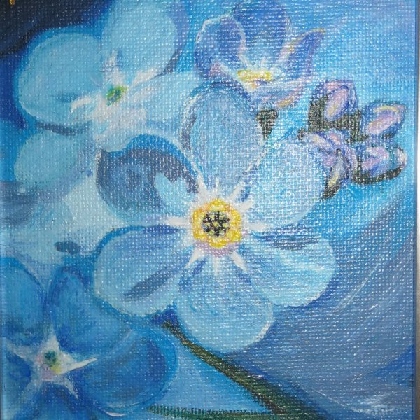 Незабудки акрилом