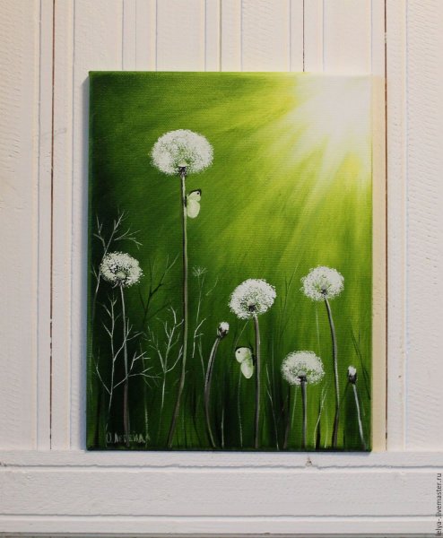 Одуванчики акрилом