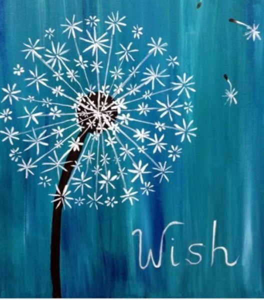 Одуванчики красками