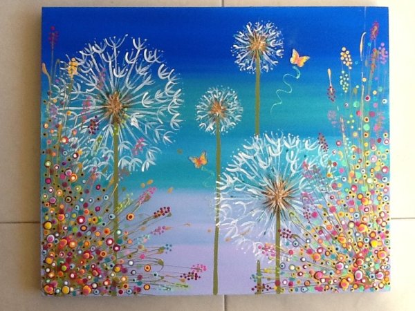 Одуванчик акриловыми красками